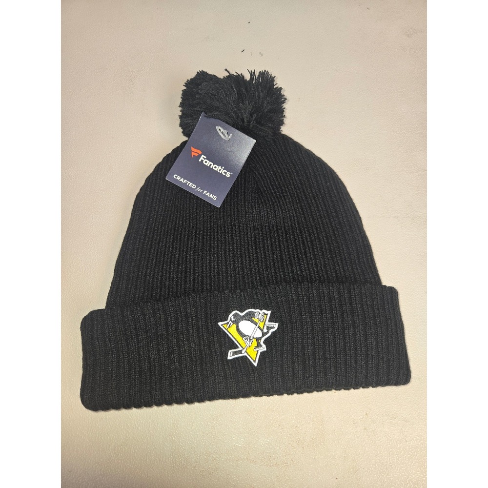 Fanatics Pittsburgh Penguins NHL Global Series Sweden 2025 Black Pom Beanie NWT